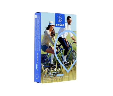 Thuasne Venoflex 2 Fast Lin Chaussette Homme Greige TN3 1 Paire