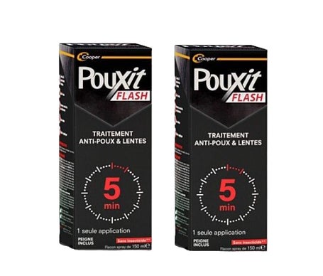 Pouxit Flash Traitement Anti-Poux & Lentes Spray 2x150ml