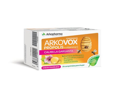 Arkovox propolis + vitamine C saveur framboise 24comp