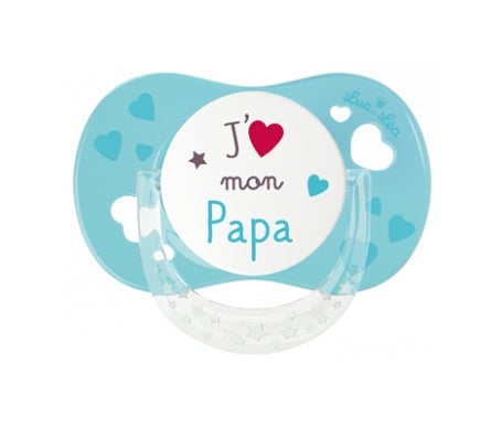 Luc et Lea Chupete Silicona J'Aime Mon Papa +6 Meses 1ud
