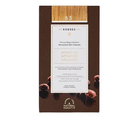 Korres Coloration Permanente Huile D'Argan Blond Clair Doré 8.3