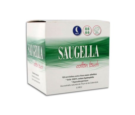 Saugella Cotton Touch Hygienic Sanitary Towel Night 12x12uts