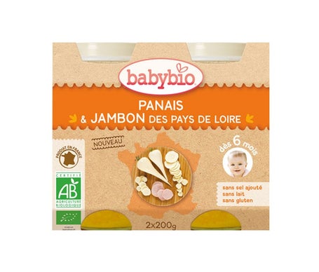 Babybio Menu du Jours dès 6 Mois Pot Panais Jambon 2x200 Grammes