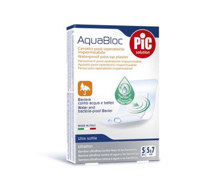 PiC Aquabloc Pansement stérile postopératoire avec bactéricide 5 x 7 cm 5 u.