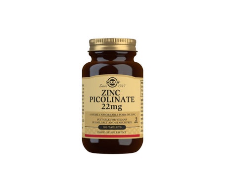 Solgar Zinc Picolinate 22mg 100 Tablettes