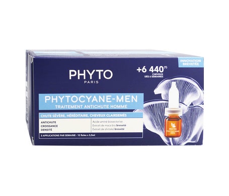 Phyto Phytocyane Traitement Cheveux Homme Antichute Sévère 12 Ampoules
