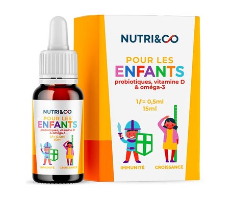 Nutri & Co Enfants Probiotiques Vitamine D & Oméga 3 15ml