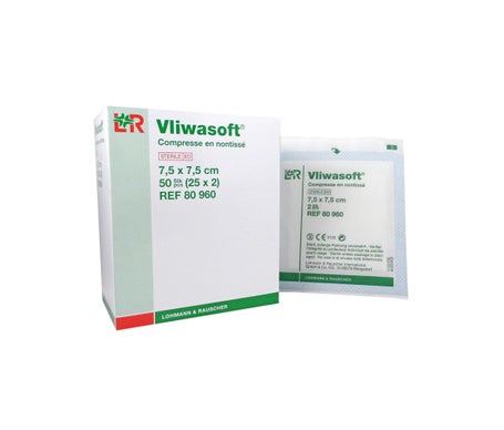 Lohmann & Rauscher Vliwasoft NT Compresse stérile 7,5x7,5cm 2x25 Sachets
