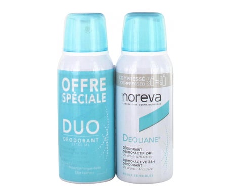 NOREVA  Deoliane D&eacute;odorant Dermo-Actif 24H Compress&eacute; Lot de 2 x 100 ml