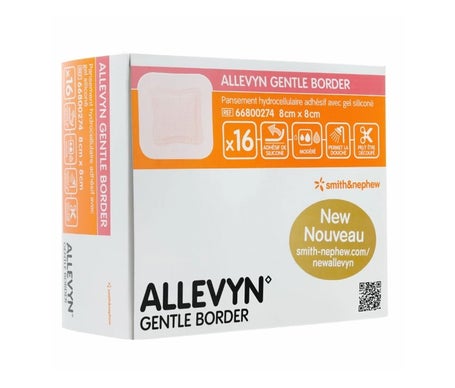 Allevyn Gentle Border Pansement 8x8cm 16uts