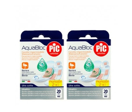 Pic Solution Aquabloc Pack Pansements Ultra Minces 2x20uts