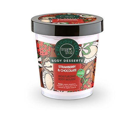 Organic Shop Mousse corporelle hydratante à la fraise et au chocolat 450ml