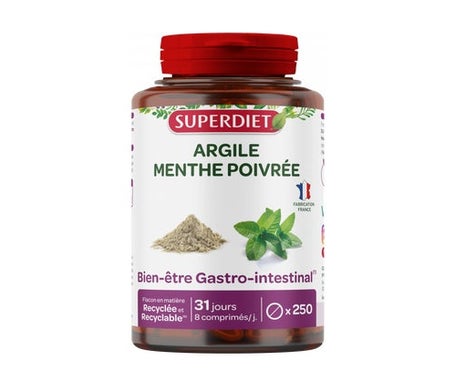 Super Diet Argile Verte Menthe Poivrée 250 comprimés