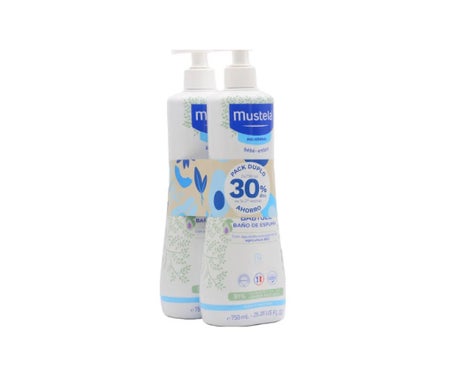 Mustela Pack Gel de bain moussant pour bébé 2ème unité à 40% 750 ml