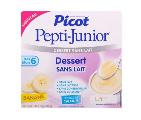 Picot Pepti-Junior Dessert Sans Lait Banane 4×100g