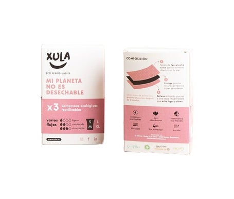 Xula Serviettes Réutilisables Différents Flux S/M 3uts