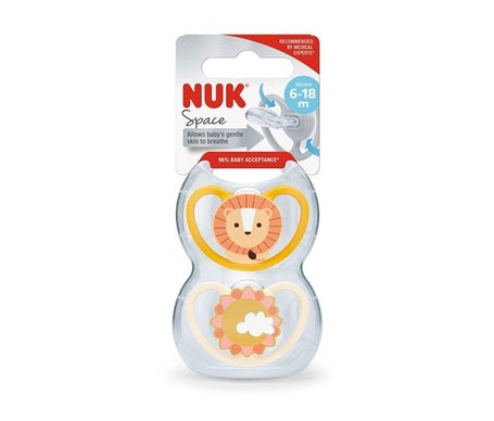 Nuk Space Sucette León Soleil 6-18 Silicone 2uts