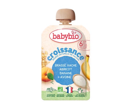 BabyBio Croissance Brassé Vache Abricot Banane Avoine +6M 100 g