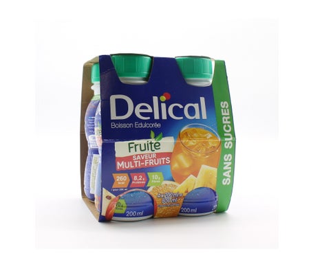Delical Boisson Édulcorée Fruitée Sans Sucres Multi Fruits 4x200ml