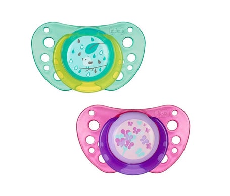 Rose Sucette Chicco Physioair Silicone 12M