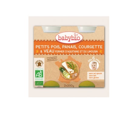 Babybio Petits Pots Menu Petits Pois Panais Courgette Veau Bio Des 6 Mois 2x0g Docmorris France