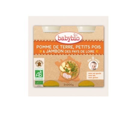 Babybio Petits Pots Menu Légumes & Jambon Bio dès 8 mois 2 x 200 g