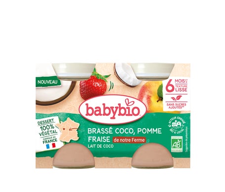 BabyBio Brassé Coco Pomme Fraise Bio 2x130 g