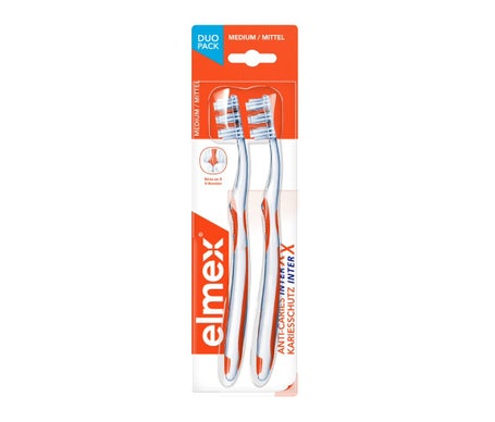 Elmex Protection Caries Brosse À Dents Interx Medium Duo Pack