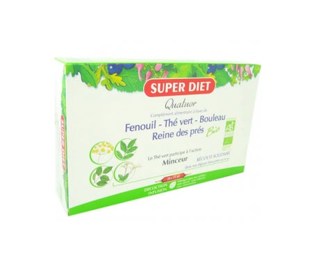 Super Diet Quatuor Thé Vert Minceur Bio 20 ampoules de 15ml