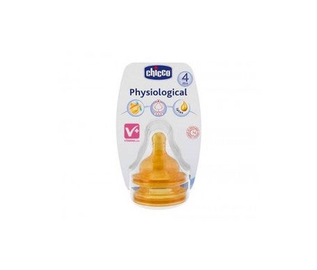 Chicco Mamelon en caoutchouc physiologique +4M 2uds caoutchouc flow 2uds