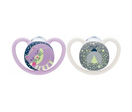 Nuk Silicone Sucettes Space Nuit 0-6M Fille 2uts