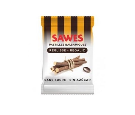 Sawes Comprimés balsamiques sans sucre Goût de réglisse avec vitamine C en sachet de 50g