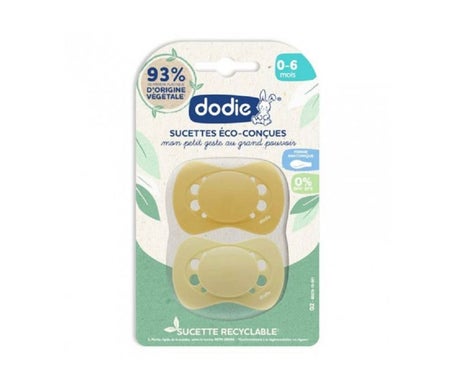 Dodie Sucettes Anatomiques Éco-Conçues Jaune 0-2 mois 2 Unités