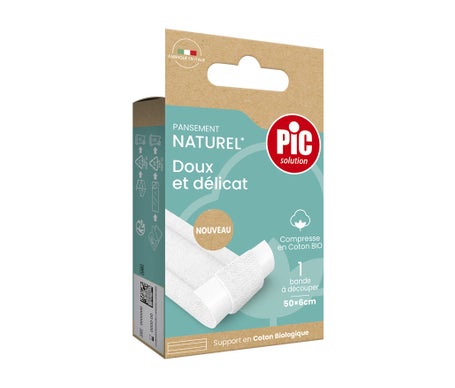 Pic Solution Pansement Naturel Doux et Délicat Bio 50x6cm 1ut