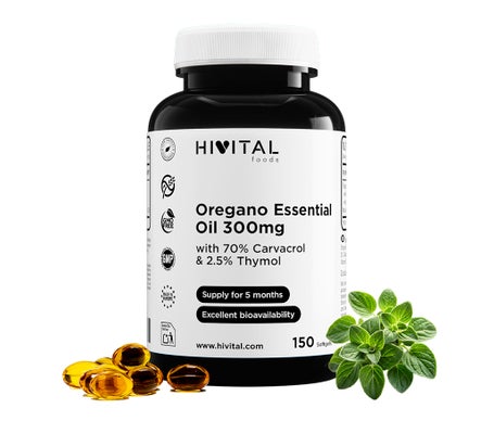 HIVITAL Aceite de orégano 300 mg 150 cáps blandas
