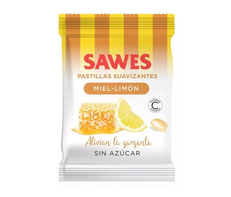 Sawes Comprimés balsamiques sans sucre Goût miel et citron avec vitamine C en sachet de 50g