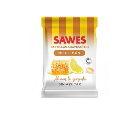 Sawes Comprimés balsamiques sans sucre Goût miel et citron avec vitamine C en sachet de 50g
