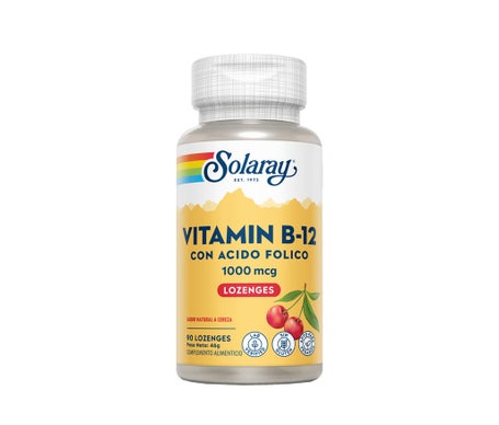 Solaray Vitamine B12 + Acide Folique 1000mg Sublingual 90comp