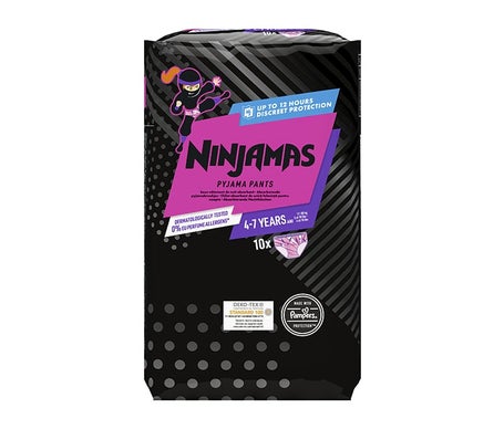 Pampers Ninjamas Pyjama Pants 4-7 Ans Rose Taille 7 10 Unités