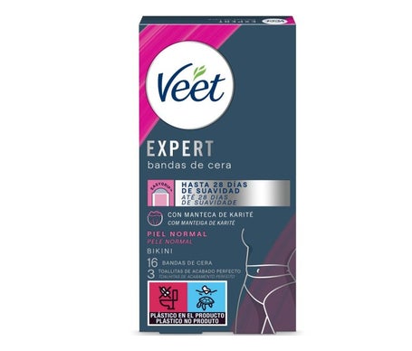 Veet Expert Bandas de Cera Depilatoria Bikini Piel Normal 16uds