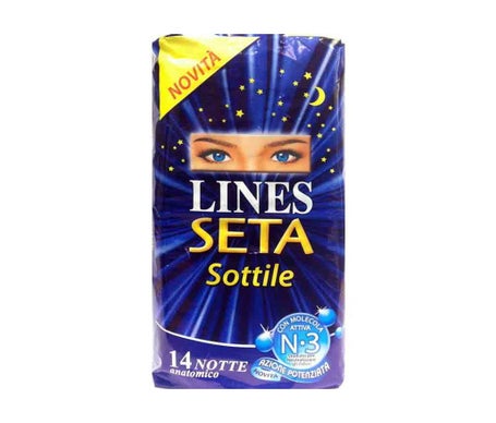 Lines Serviette Hygiénique Soie Doux Nuit Ailes 14uts