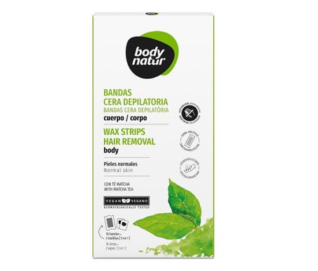 Body Natur Bandes Cire Épiler Corps Thé Matcha 16 uts