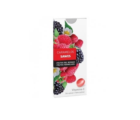 Sawes Bonbons balsamiques sans sucre Fruits de la forêt avec Vit C en blister 22g