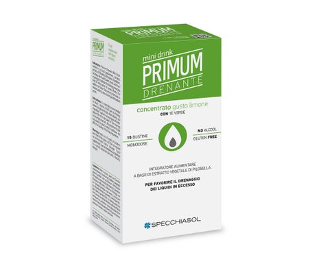Specchiasol Primum Minidrink Thé Vert Drainant Citron 15 Sachets