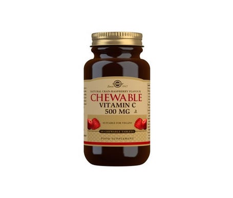 Solgar Vitamine C 500 Goût Framboise/Cranberry 90 comprimés à croquer