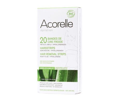 Acorelle Bandes Dépilatoires Cire Froide Aine Aisselles 20uts