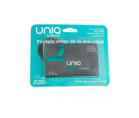 Uniq Smart Pre-Erection Condom sans latex 3 pcs