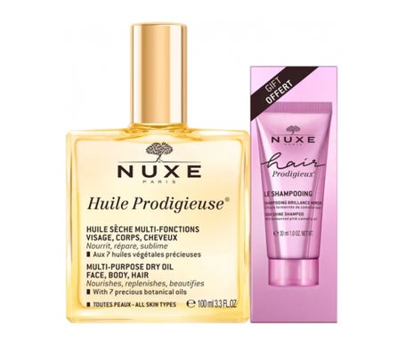 Nuxe Huile Prodigieuse 100ml + Hair Prodigieux Le Shampoing Brillance Miroir 30ml