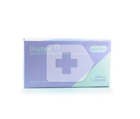 Lisutex gants en nitrile sans poudre sans poudre grande taille 100 pcs