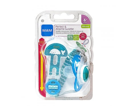 Mam Perfect Et Attache Sucette 6 Mois +Silicone